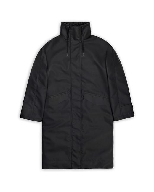 Rains Black Vision Longer Jacket for men