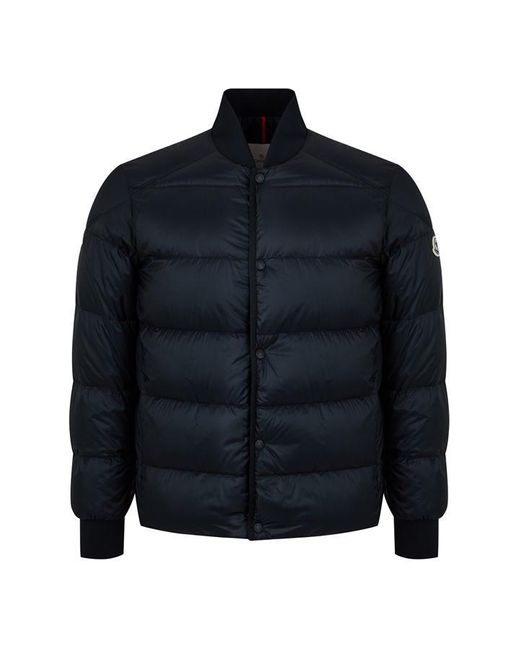 Moncler Blue Hooded Padded Bomber Jacket for men