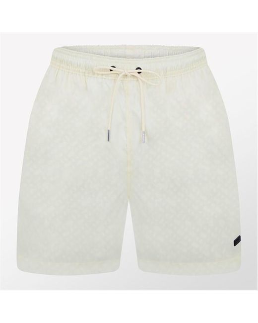 Boss White Jacques Elasticated Waist Quick-Drying Swim Shorts for men
