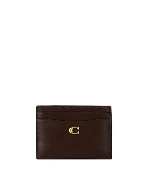 COACH Blue Polished Pebble Leather Card Holder