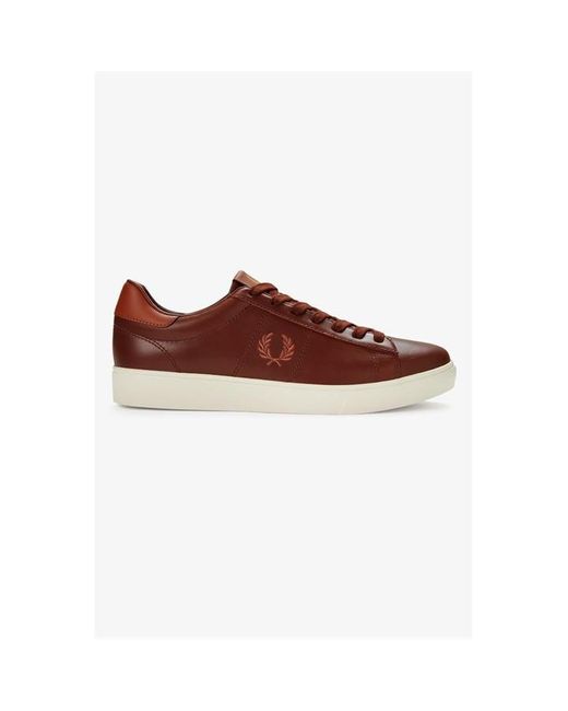 Fred Perry Blue Spencer Leather Trainers for men