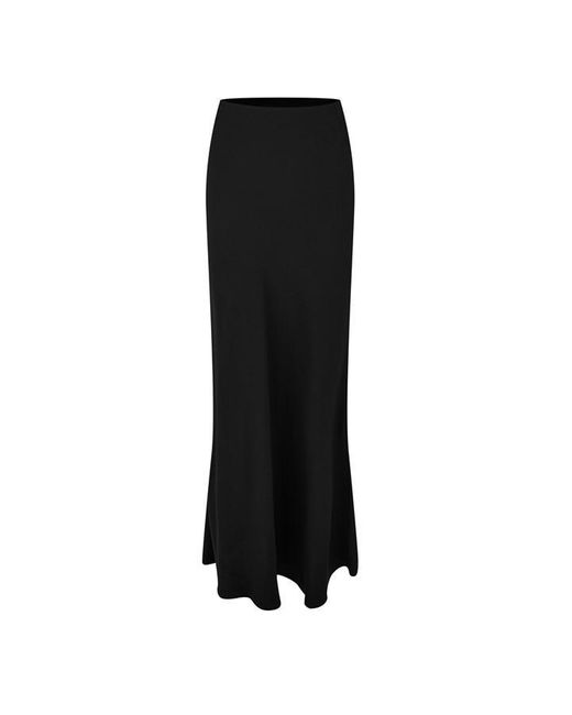 AMI Black Long Skirt With Bias Cut