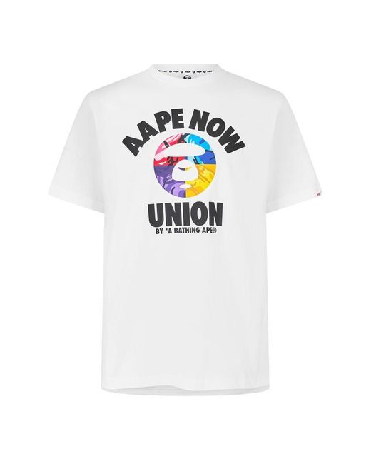 Aape White Now Union Tee Sn63 for men