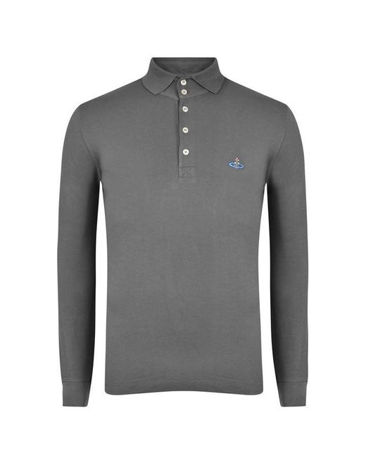 Vivienne Westwood Gray Long Sleeved Polo Shirt for men
