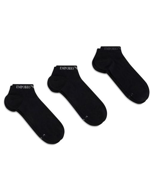 Emporio Armani Black Emporio 3pk Trn Sock Sn34 for men