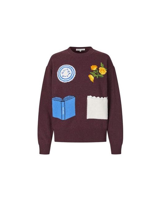 Stine Goya Purple Cotton Crew Neck Jumper