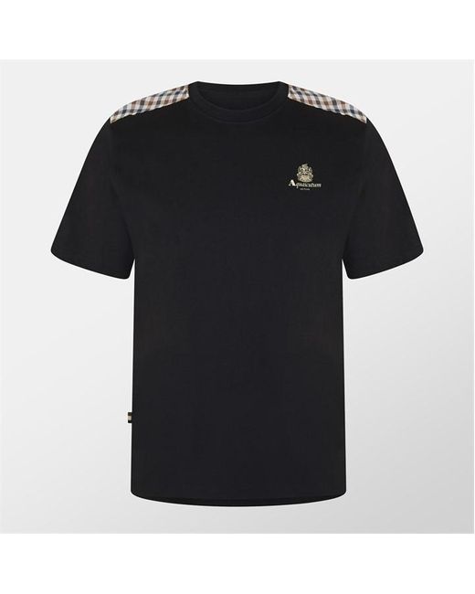 Aquascutum Black Aquact Tape Tee for men