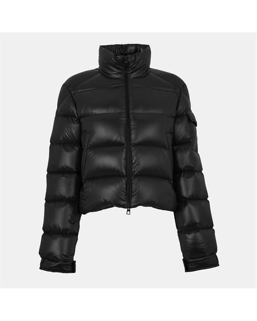 Moncler Black Petra Water-Repellent Long Sleeve Slim Fit Short Puffer Jacket