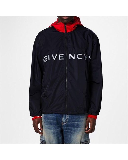 Givenchy Blue Star Print Hooded Jacket for men