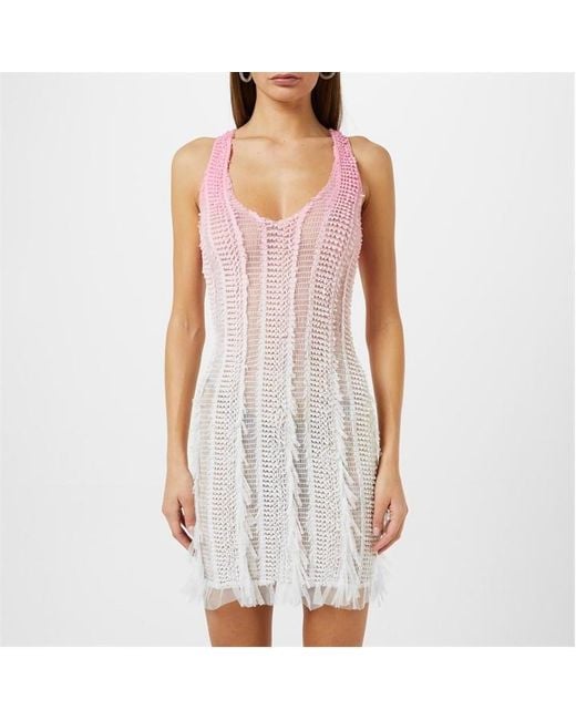 Roberta Einer Purple Angel Plunge Mini Dress