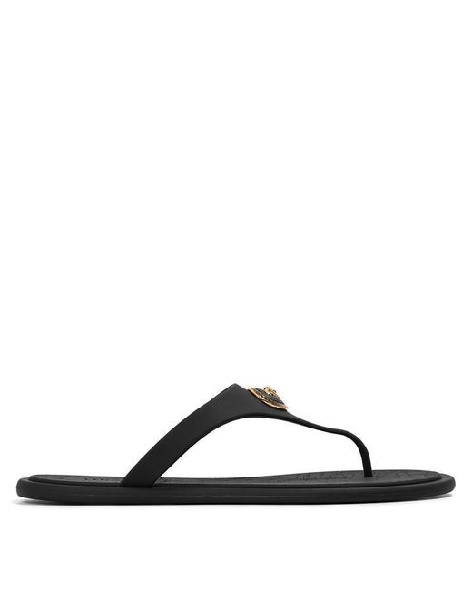 Versace Black Alia Rubber Flat Sandals