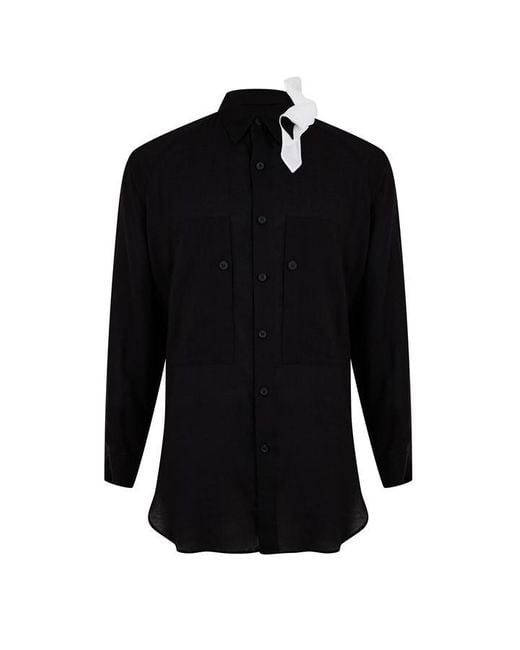 Yohji Yamamoto Black Yoji Collar Shirt Sn42 for men