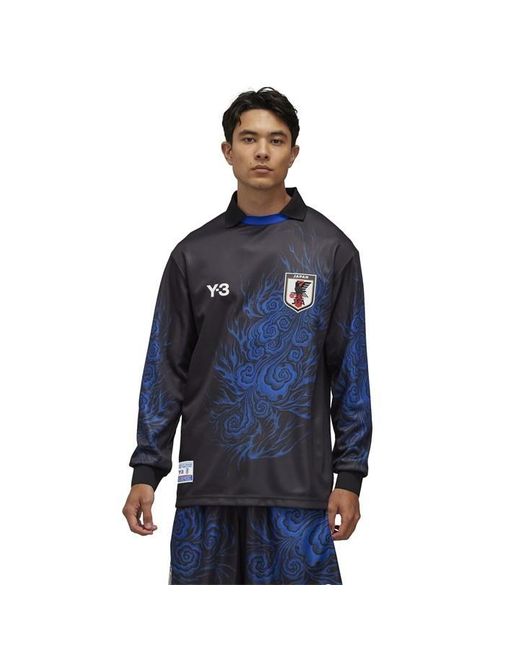 Y-3 Blue X Japan Football Association Long Sleeve Shirt 2024 2025 for men