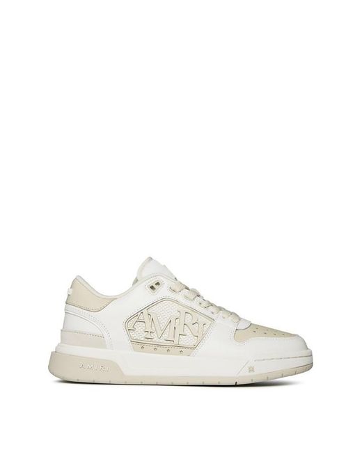 Amiri Natural Classic Logo-embellished Leather Low-top Trainers