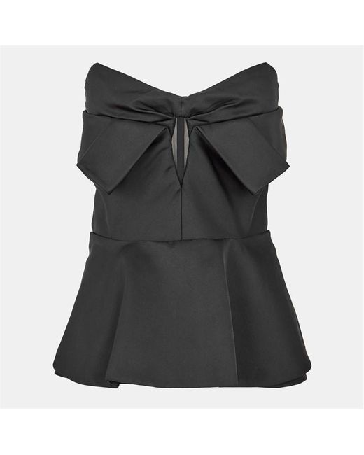 McQueen Black Alex Structured Corset Top