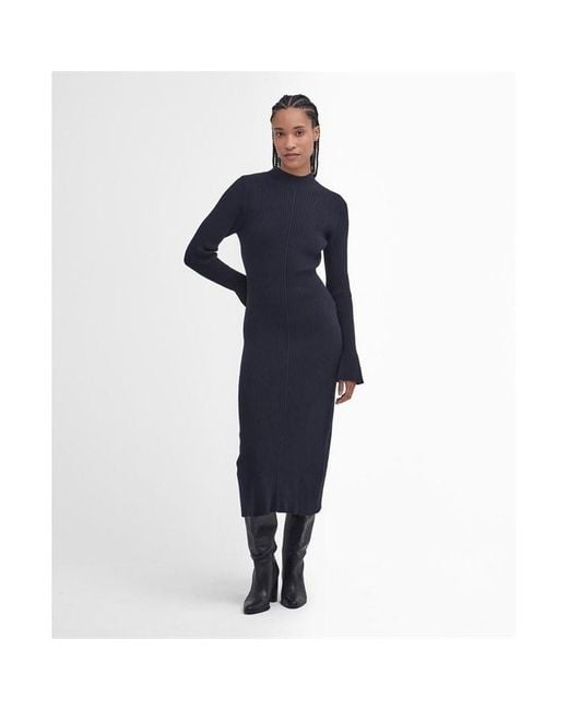 Barbour Blue Francis Knitted Midi Dress