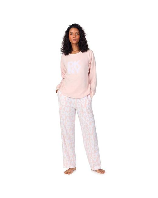 DKNY Pink Long Sleeve Pyjama Set