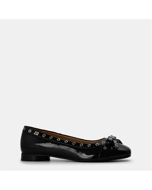 Ganni Black Bow Flat Ballet Pumps