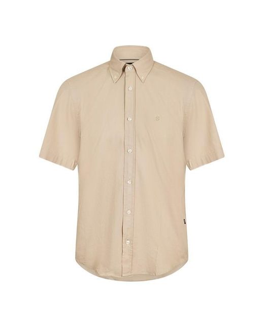 Boss Natural Liam Short Sleeve Buttoned Shirt for men