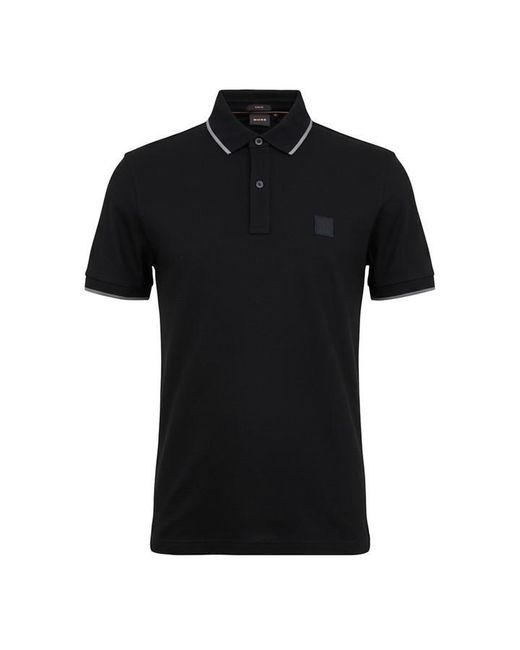 Boss Black Pique Short Sleeve Polo Shirt With Logo Detail for men