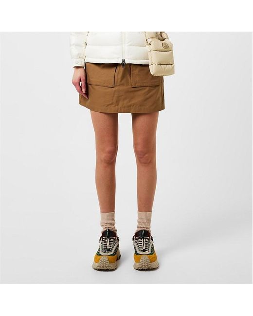 Moncler Brown Drawstring Cargo Miniskirt