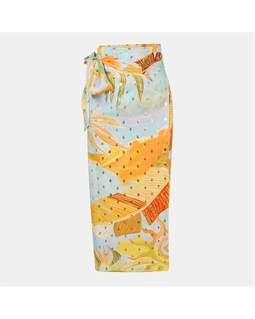Never Fully Dressed Metallic Sky Jaspre Wrap Skirt
