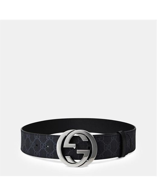 Gucci Metallic Logo Canvas Gg Supreme Belt for men