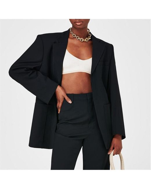 Jacquemus Black Le Veste D'Homme Oversized Wool Long Sleeve Blazer