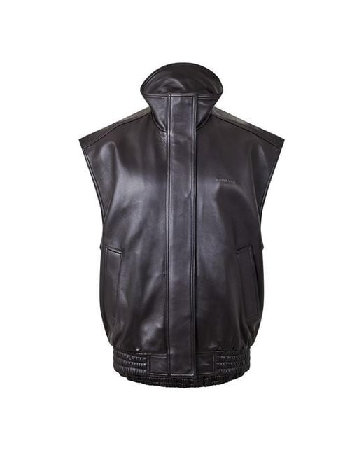 Balenciaga Black Bal Leather Gillet Ld64