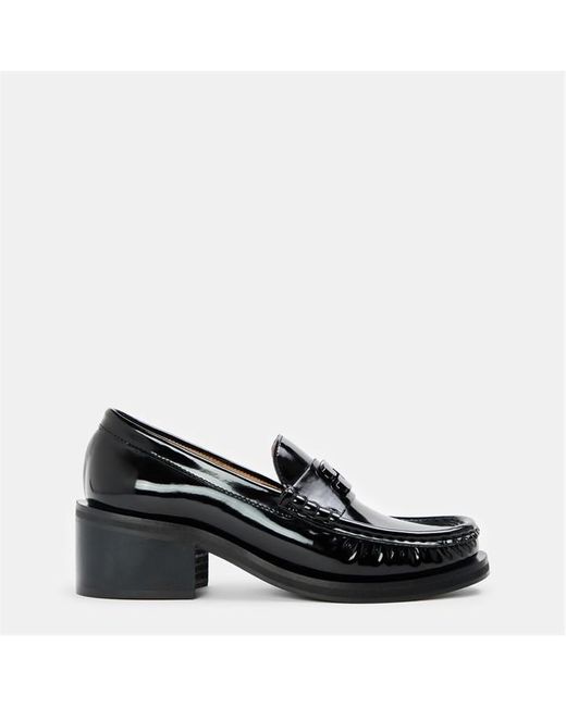 Ganni Black Mid Heel Loafers
