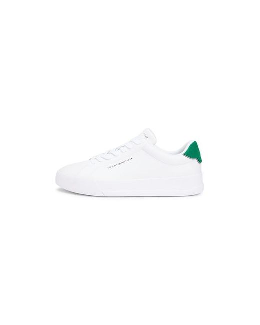 Tommy Hilfiger White Court Leather Low Top Trainers for men