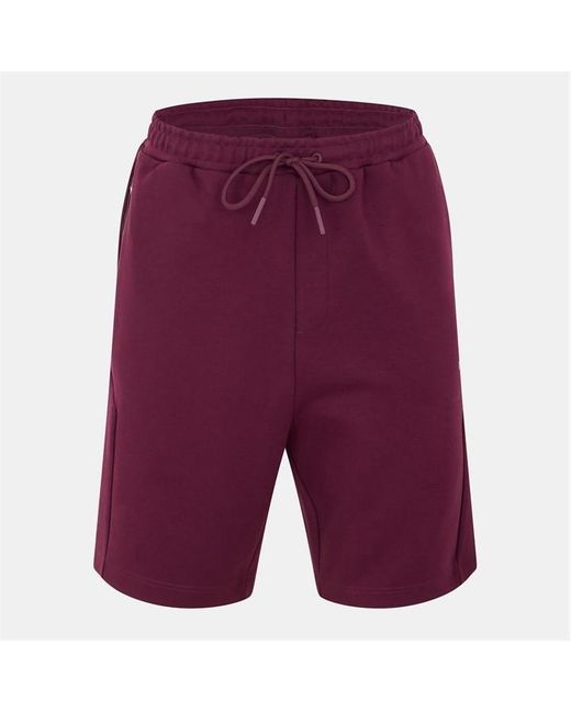 Boss Purple Hbg Headlo Cotton Blend Fleece Jogger Shorts for men