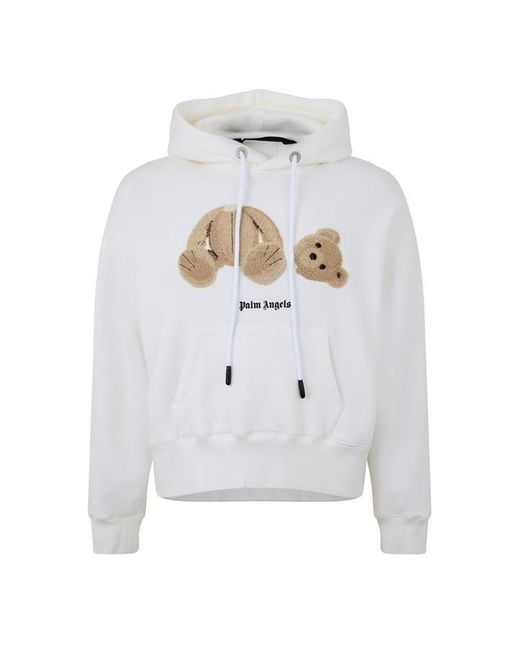 Palm Angels Gray Bear Hoodie for men