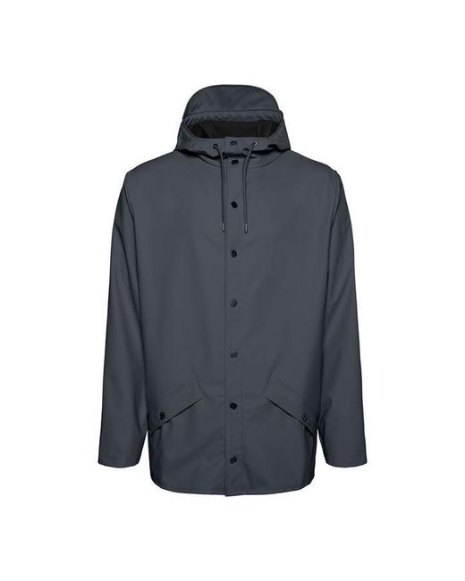 Rains Blue Hooded Jacket