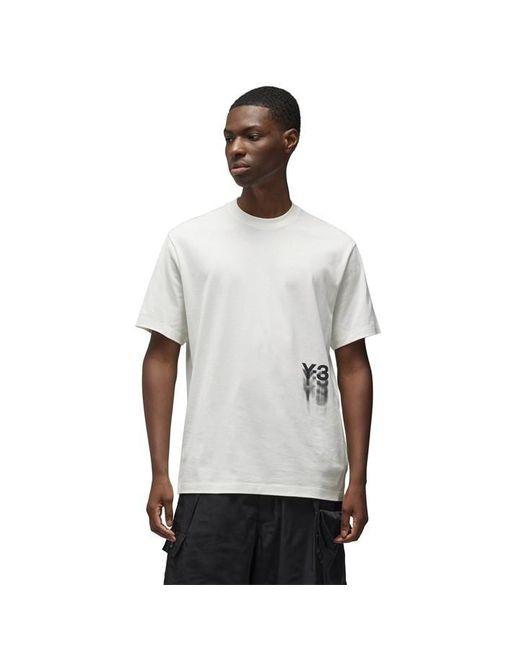Y-3 White Fade Logo T-shirt for men