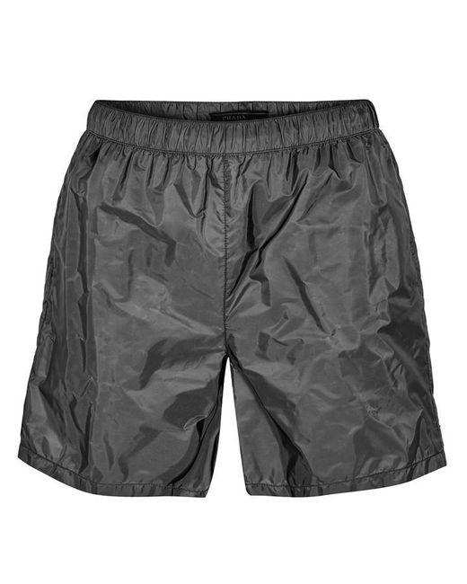 Prada Gray Zipped Swim Shorts for men