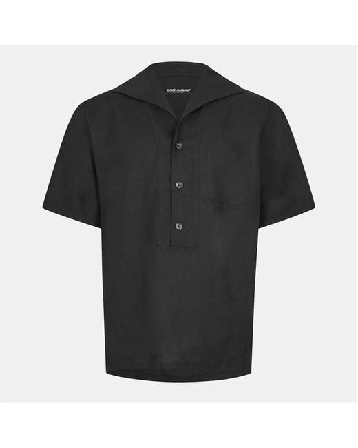 Dolce & Gabbana Black Short Sleeve Short Blouse for men