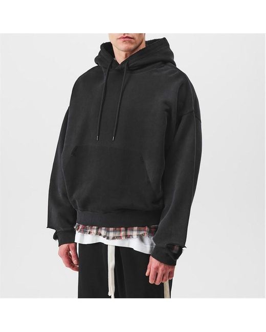 Cole Buxton Black Distressed Hoodie for men