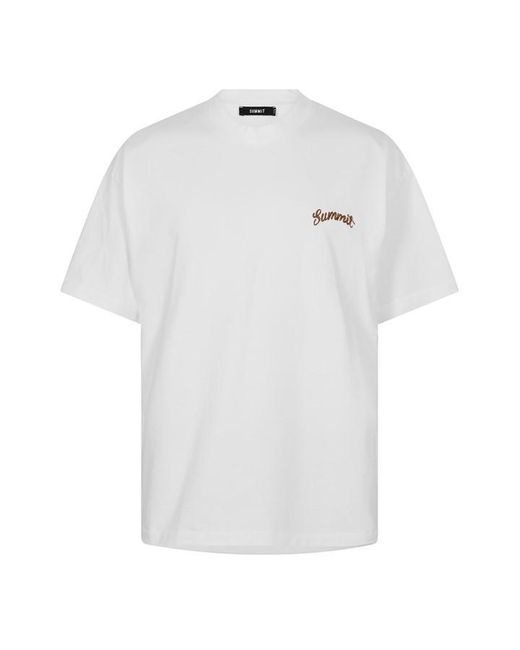 Summit White Chainstitch Oversized T-Shirt for men