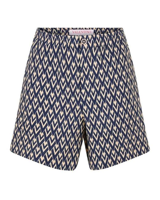 Valentino Blue V Emblem Shorts for men