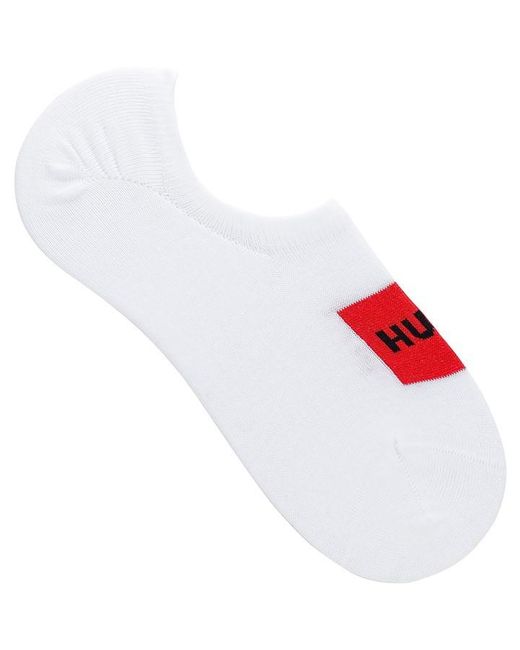 HUGO White 2 Pack Label Low Cut Socks for men