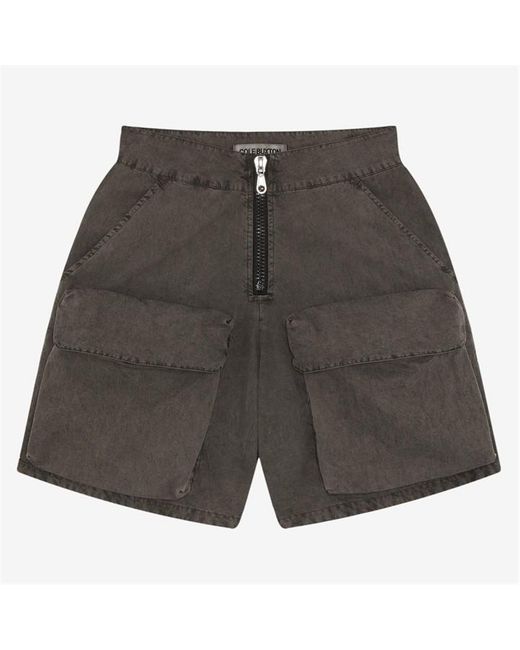 Cole Buxton Gray Dyed Carpenter Shorts for men