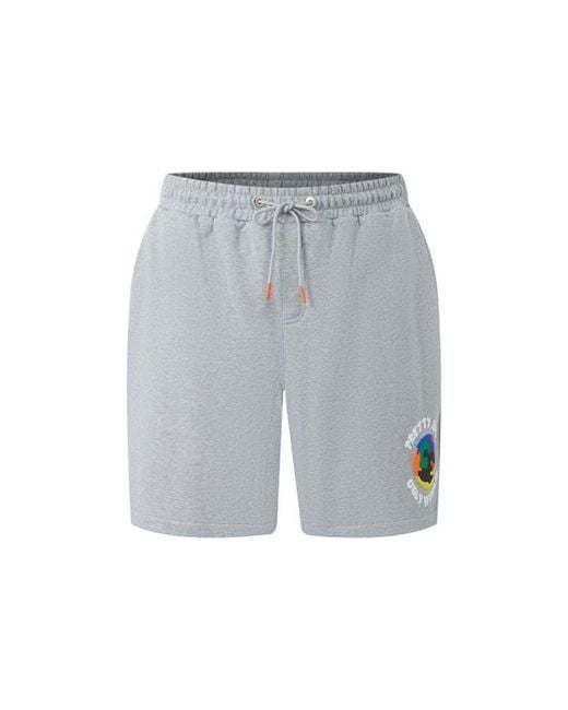 PRETTY BOY UGLY WORLD Gray Cotton 4 Pockets Fleece Jogger Shorts for men