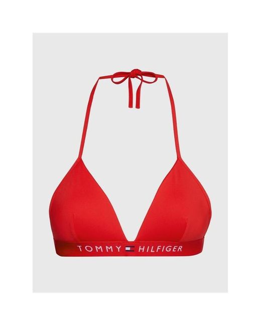 Tommy Hilfiger Red Fixed Triangle Bikini Top