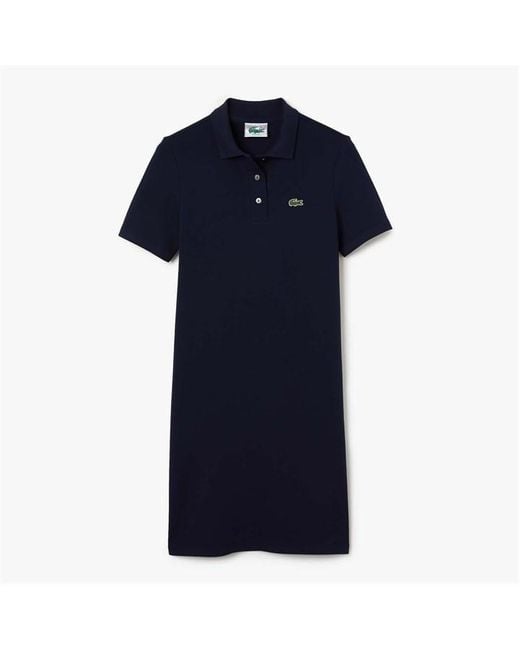 Lacoste Blue Stretch Cotton Piqué Polo Dress