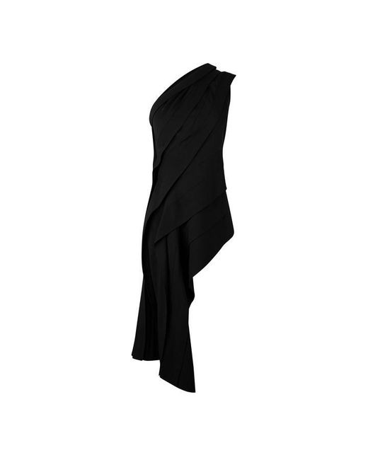 Bottega Veneta Black Asymmetrical Ruched Top