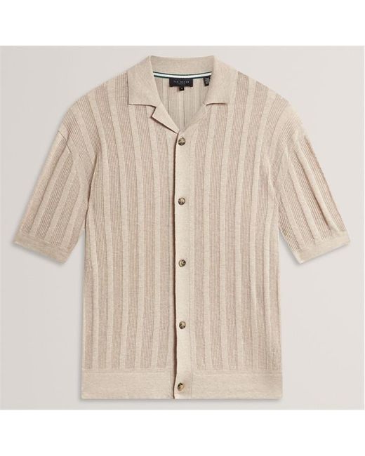 Ted Baker Natural Short Sleeve Polo Shirt for men