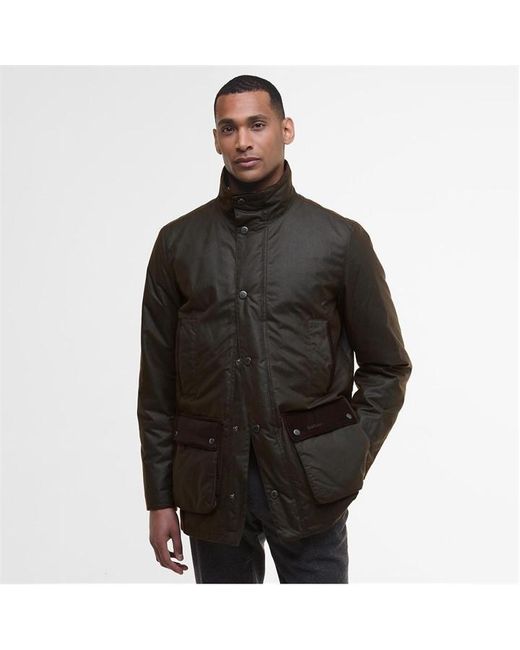 Barbour Black Modern Border Waxed Jacket for men