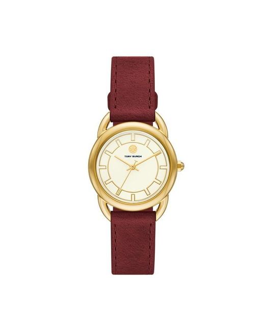 Tory Burch Red Ravello Three-hand Leather Watch