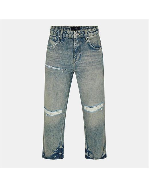 Represent Blue Straight Leg Jeans for men